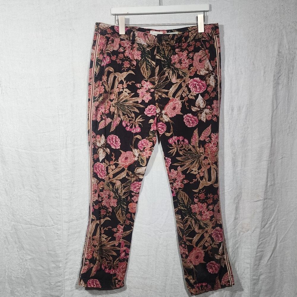 ANTHROPOLOGIE sz 32 relaxed floral Chino pants Floral Print